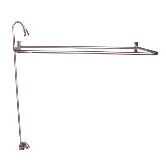 Basic Tub Faucet Kit with Riser, 48" D-Rod, Shower Head, Brushed Nickel