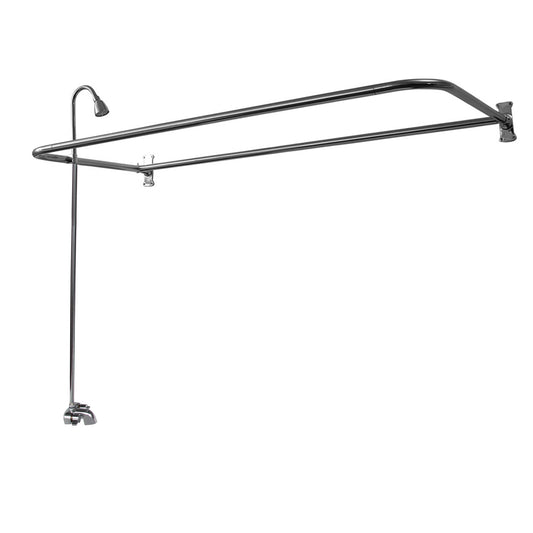 Basic Tub Faucet Kit with Riser 48" D-Rod, Shower Head, Polished Chrome