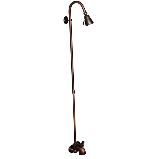 Two-Handle Basic Tub Faucet with 62" Riser & Shower Head in Oil Rubbed Bronze