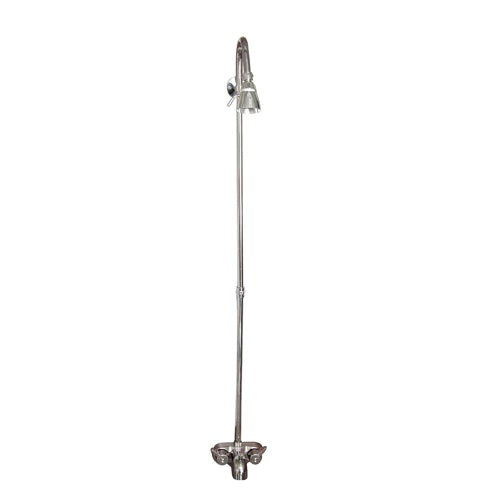 Two-Handle Basic Tub Faucet with 62" Riser & Shower Head in Polished Nickel