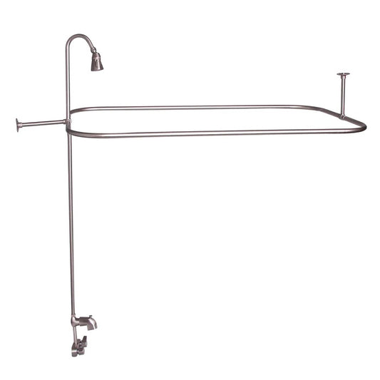 Tub Wall Mount Faucet with 54" x 24" Curtain Rod & Shower Head in Brushed Nickel