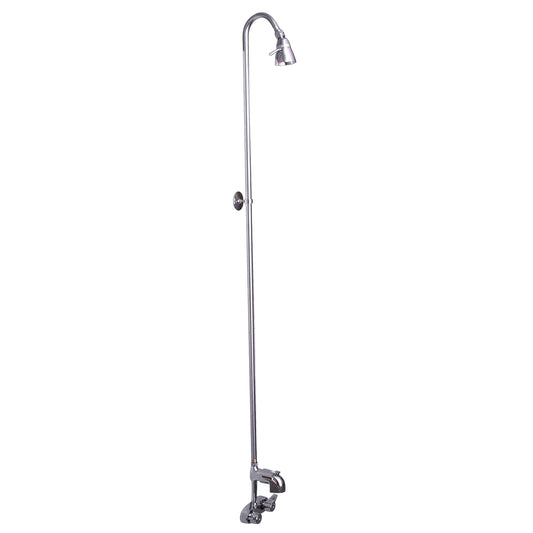 Two-Handle Traditional Tub Faucet with 56" Riser & Shower Head in Chrome