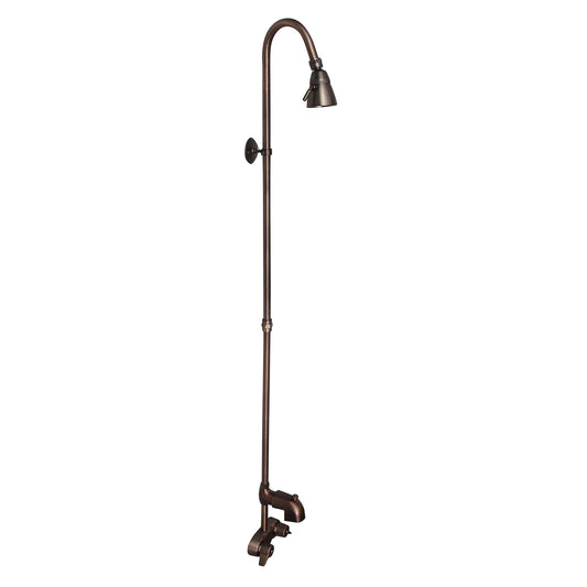 Two-Handle Traditional Tub Faucet with 56" Riser & Shower Head in Oil Rubbed Bronze