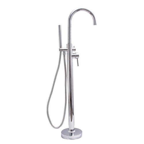 Branson Floor-Mount Thermostatic Tub Faucet with Hand Shower Chrome