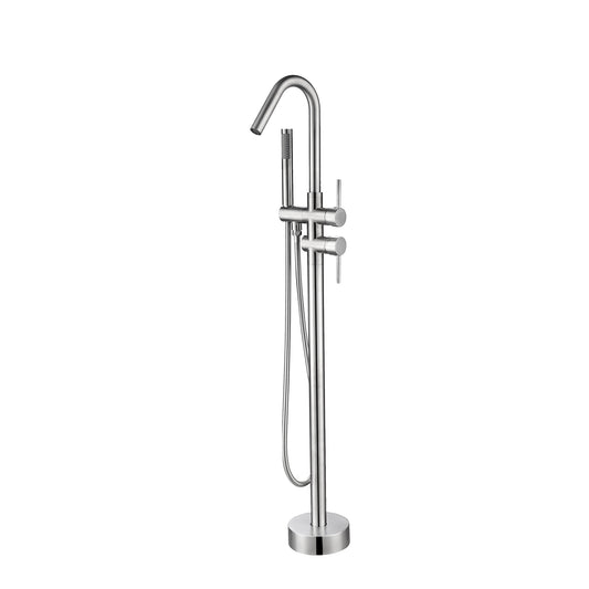 Flynn Freestanding Floor-Mount Tub Faucet with Hand Shower Chrome