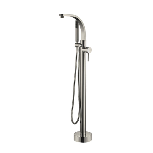 Grimley Freestanding Floor-Mount Tub Faucet with Hand Shower Brushed Nickel