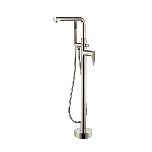 Jansen Freestanding Floor-Mount Tub Faucet with Hand Shower Brushed Nickel