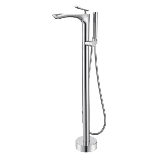 Kayla Freestanding Floor-Mount Tub Faucet with Hand Shower Polished Chrome