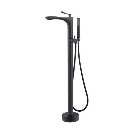 Kayla Freestanding Floor-Mount Tub Faucet with Hand Shower Matte Black