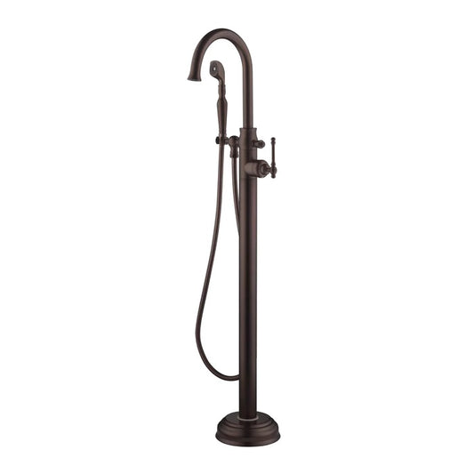 LeBaron Freestanding Floor-Mount Tub Faucet with Hand Shower Oil Rubbed Bronze
