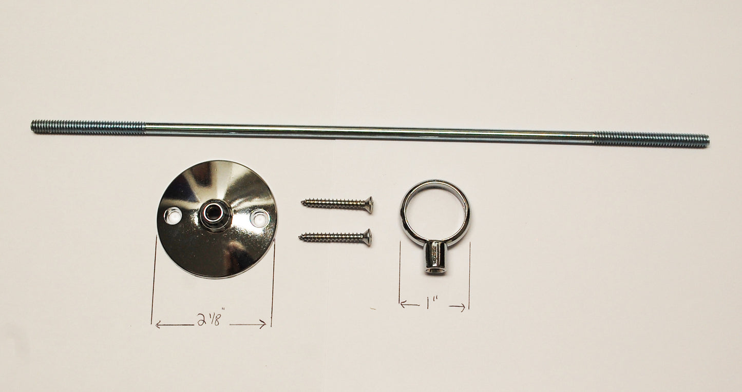 18" Shower Curtain Rod Ceiling Support with Chrome Finish