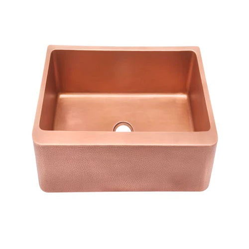 Barroca 33" Copper Single Bowl Kitchen Apron Sink Hammered Finish