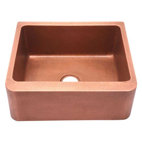 Avena 36" Copper Single Bowl Kitchen Apron Sink Hammered Finish