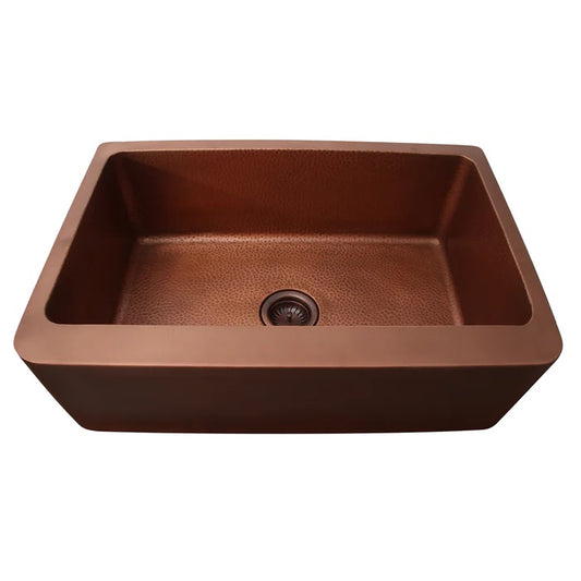 Bentley 30" Copper Single Bowl Kitchen Apron Sink Antique Finish