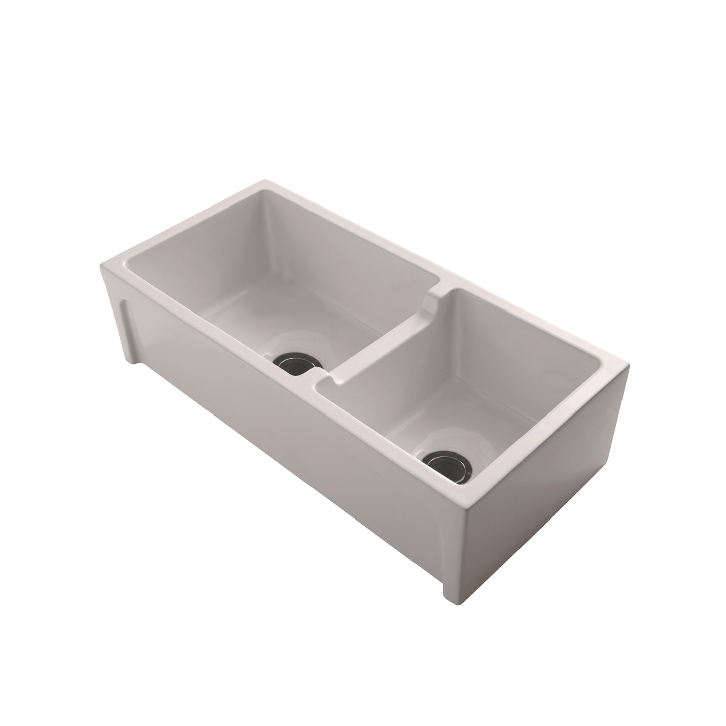 Millwood 36" Double Bowl Fireclay Apron Kitchen Sink Bisque Finish