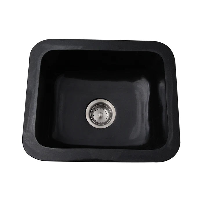 Abrams 18" Single Bowl Polished Granite Apron Prep Sink