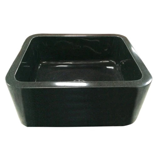 Acantha 24" Polished Black Granite Single Bowl Apron Sink