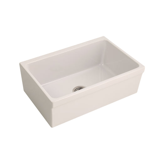 Gannon 30" Single Bowl Fireclay Apron Kitchen Sink in Bisque