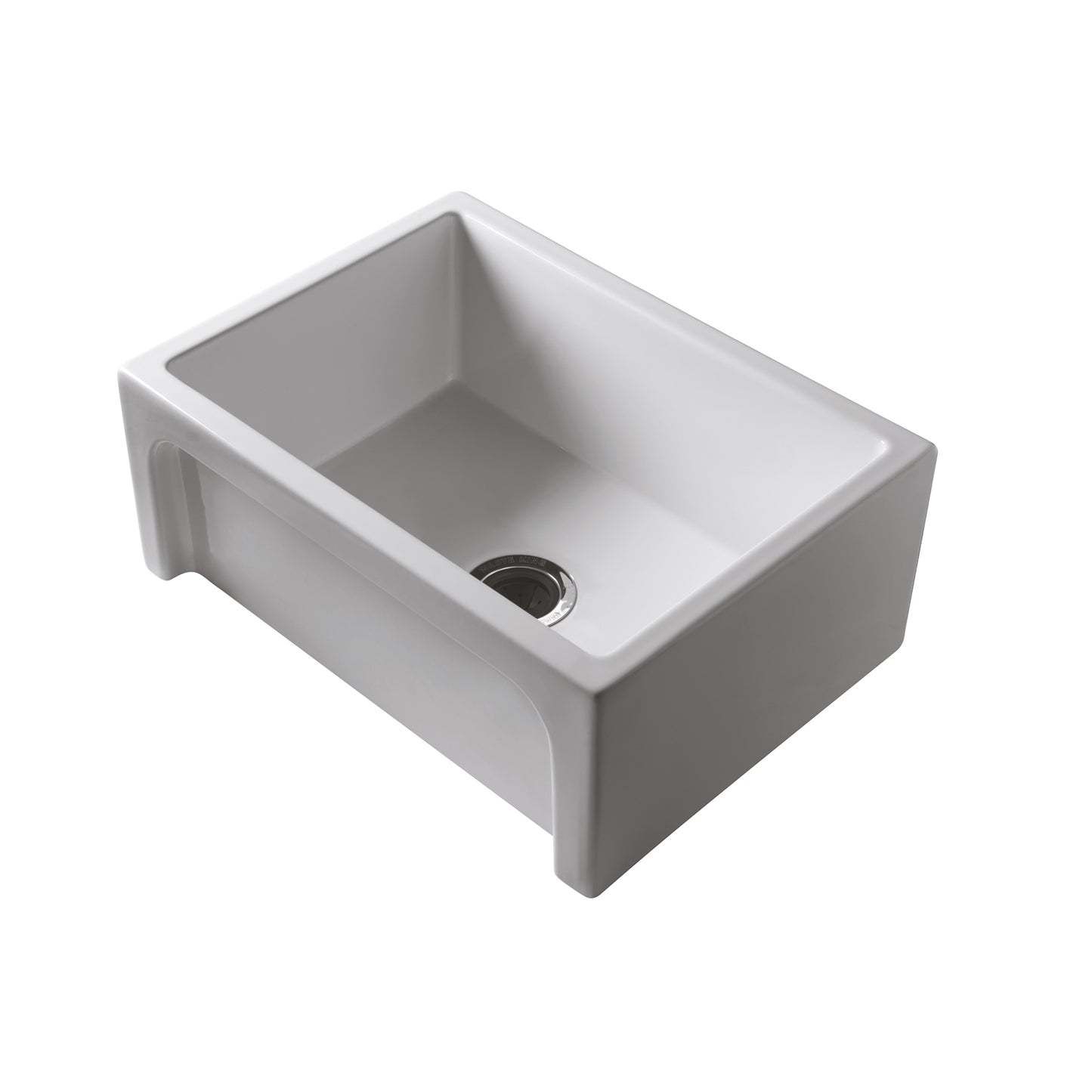 Carmon 24" Single Bowl Fireclay Apron Kitchen Sink White