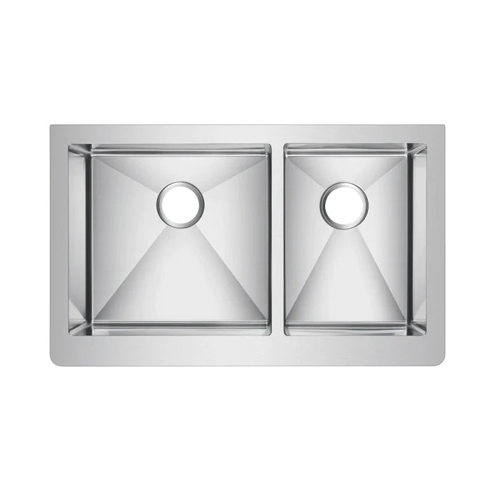 Crowley 36" Stainless Steel 60/40 Double Bowl Apron Sink