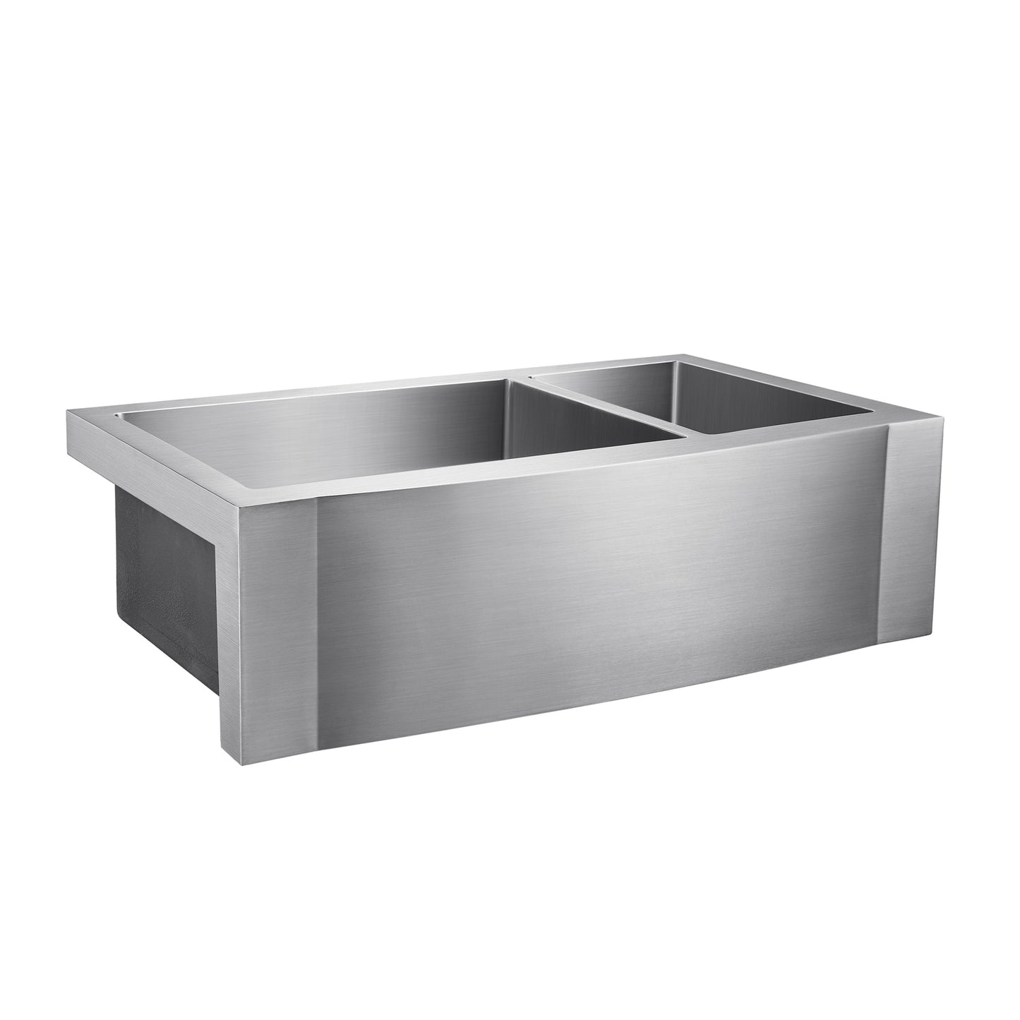 Cervantes 33" Stainless Steel 70/30 Offset Double Bowl Apron Sink