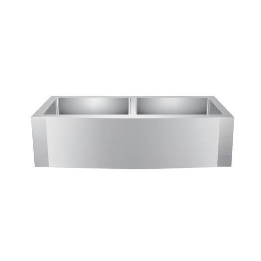 Dixon 39" Stainless Steel Double Bowl Curved Front Apron Sink