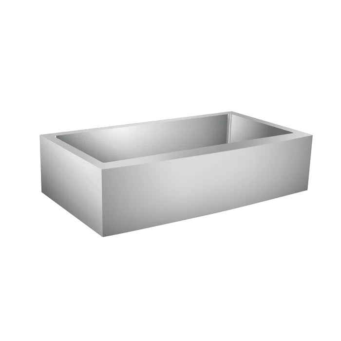 Amanda 30" Stainless Steel Single Bowl Curved Front Apron Sink