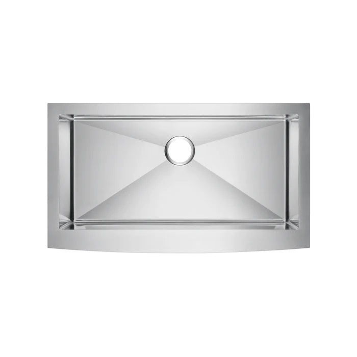 Amanda 30" Stainless Steel Single Bowl Curved Front Apron Sink
