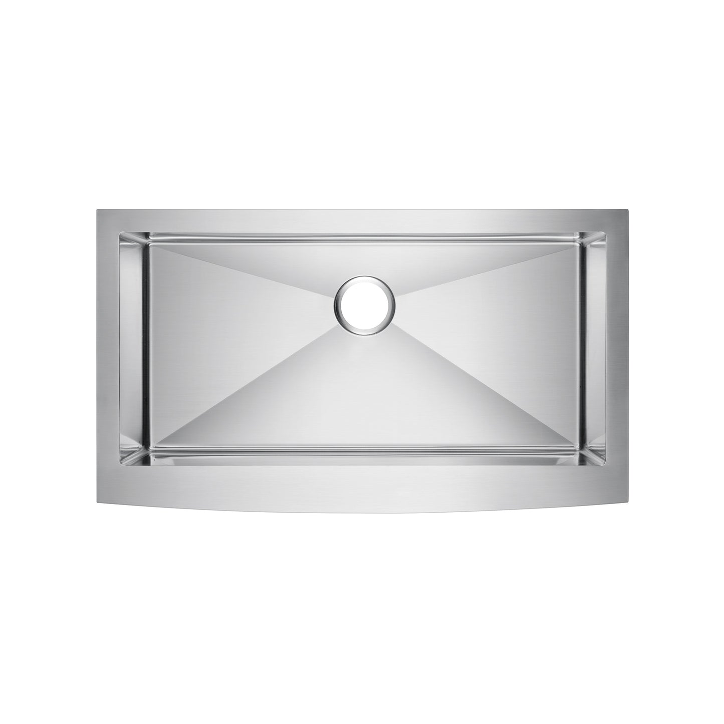 Amanda 36" Stainless Steel Single Bowl Curved Front Apron Sink