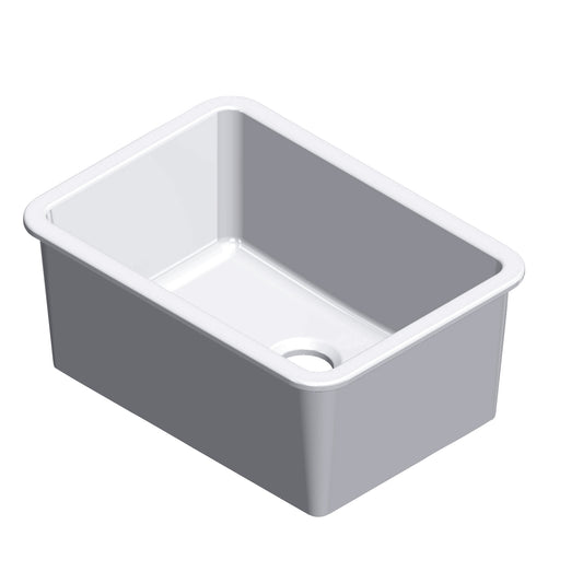 Orabella Fireclay Single Bowl Drop-in or Undermount Kitchen Sink White