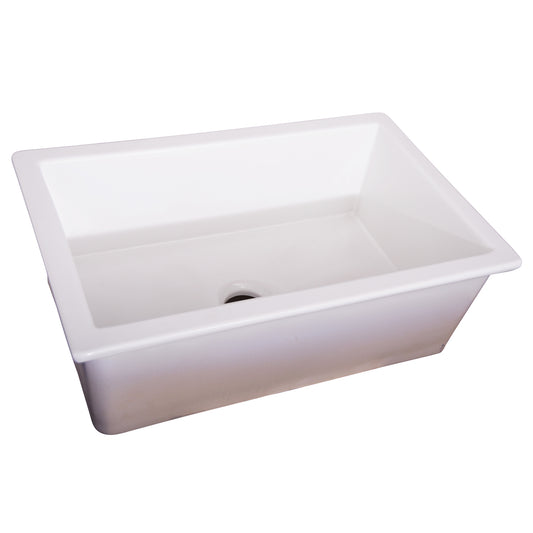 Sheila Fireclay Drop-in Single Bowl Kitchen Sink 32-1/2"x21" White