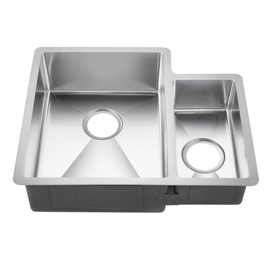 Fennel Offset Double Bowl Undermount Stainless Steel Kitchen Sink