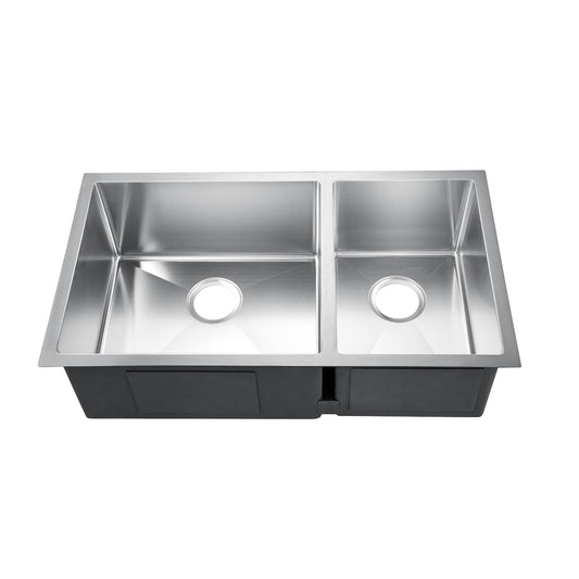 Guilio 32" Stainless Steel 60/40 Offset Double Bowl Undermount Sink