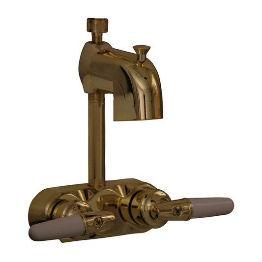 Tub Wall Mount Diverter Spout Code in Polished Brass