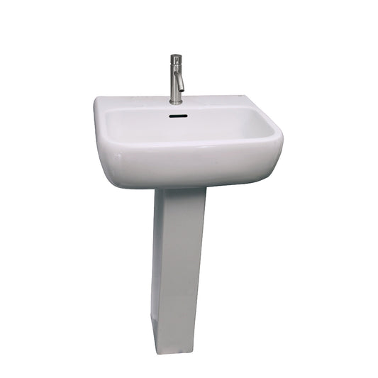 Metropolitan 600 Pedestal Bathroom Sink White for 1-Hole Faucet