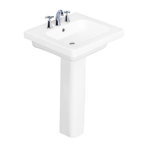 Resort 500 Pedestal Bathroom Sink White for 4" Centerset