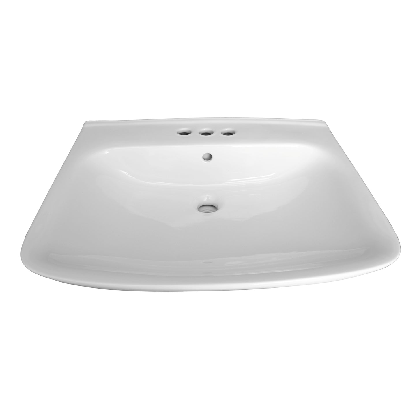 Eden 650 Pedestal Bathroom Sink White for 4" Centerset