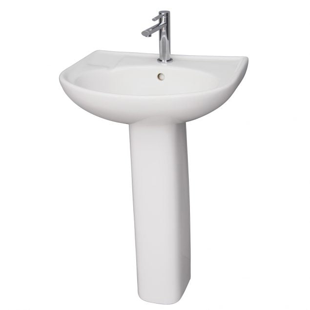 Cynthia 520 Pedestal Bathroom Sink White for 1-Hole Faucet