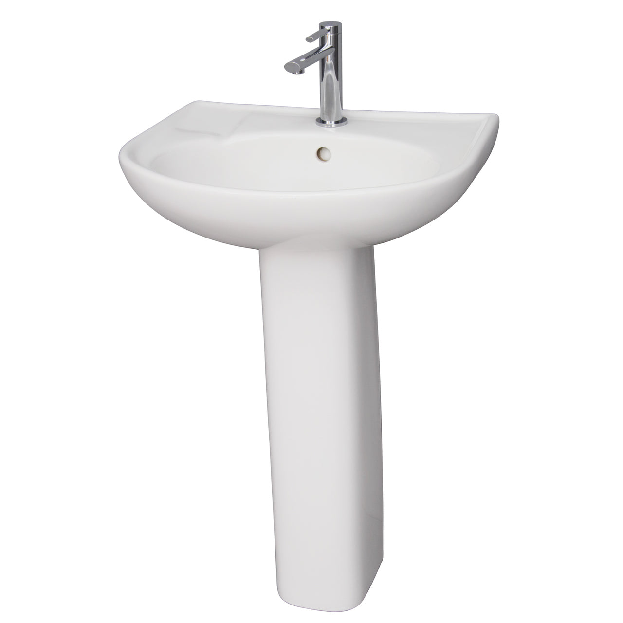 Cynthia 570 Pedestal Bathroom Sink White for 1-Hole Faucet
