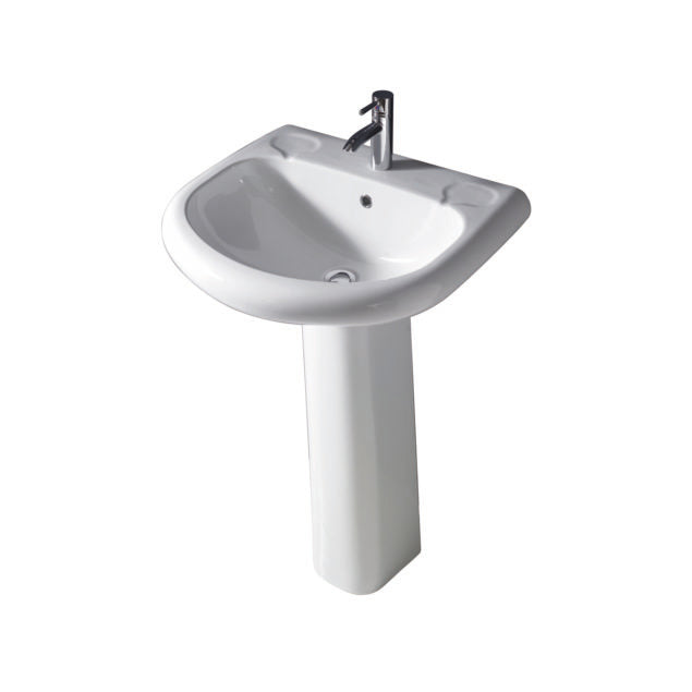 Orient 660 Pedestal Bathroom Sink White for 1-Hole Faucet