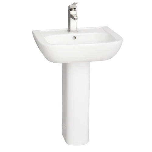 Caroline 450 Pedestal Bathroom Sink White for 4" Centerset