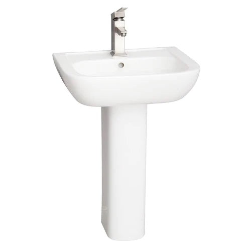 Caroline 550 Pedestal Bathroom Sink White for 4" Centerset