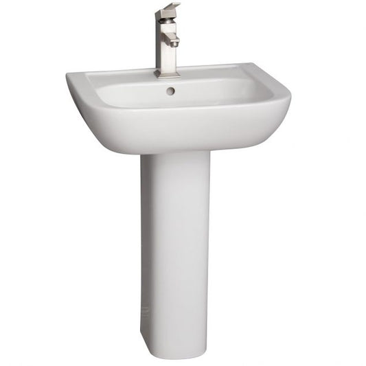 Caroline 550 Pedestal Bathroom Sink White for 8" Widespread