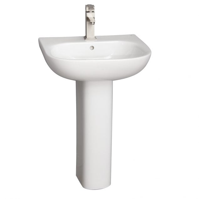 Tonique 450 Pedestal Bathroom Sink White for 1-Hole Faucet