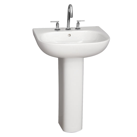 Tonique 550 Pedestal Bathroom Sink White for 4" Centerset