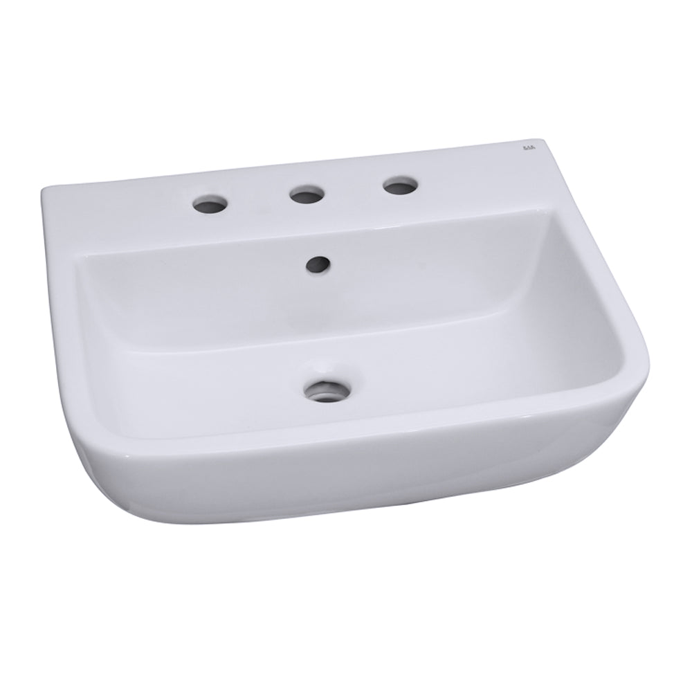 Series 600 Large Pedestal Bathroom Sink White for 8" Widespread