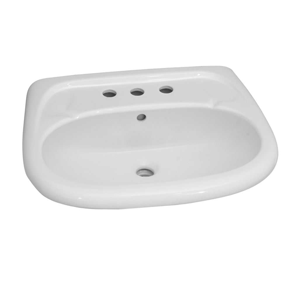 Flora Pedestal Bathroom Sink White for 8" Widespread