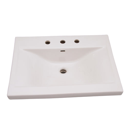 Mistral 510 Pedestal Bathroom Sink White for 8" Widespread
