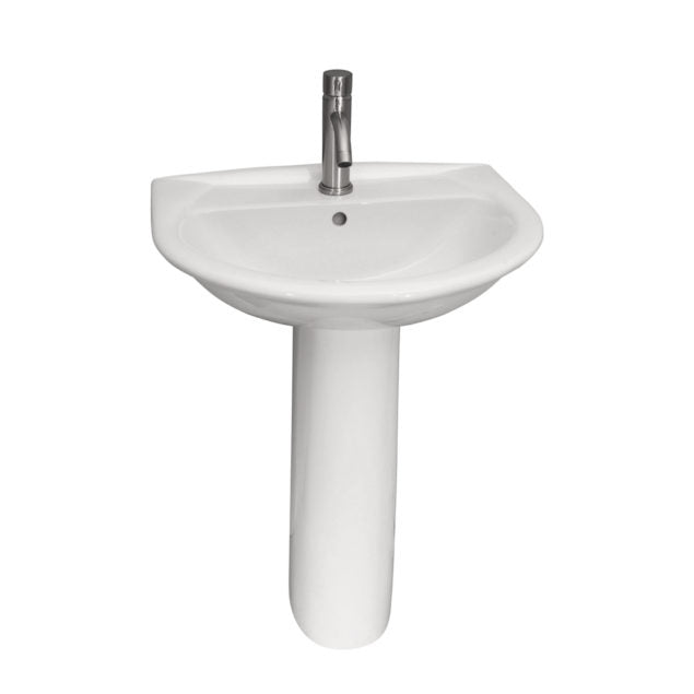 Karla 505 Pedestal Bathroom Sink White for 4" Centerset