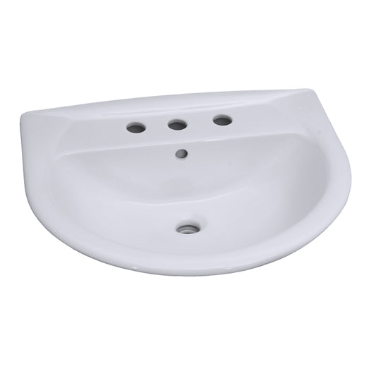 Karla 550 Pedestal Bathroom Sink White for 8" Widespread